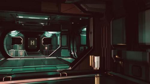 Videohive - Realistic Futuristic Scifi Spaceship Corridor - 35831855 - 35831855