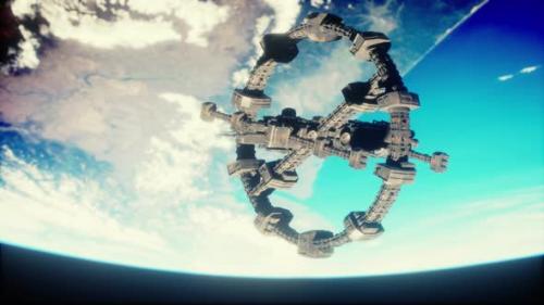 Videohive - Space Satellite Orbiting the Earth Elements of This Image Furnished By NASA - 35831892 - 35831892