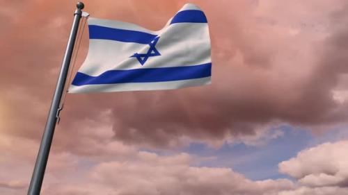 Videohive - Israel Flag 4K - 35833839 - 35833839