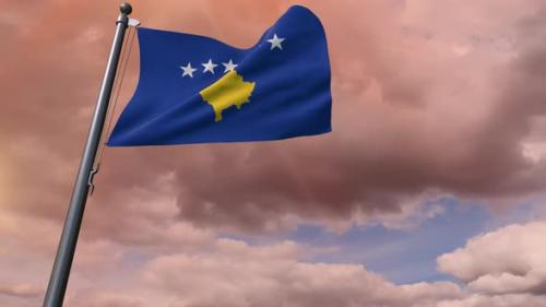 Videohive - Kosovo Flag 4K - 35833844 - 35833844