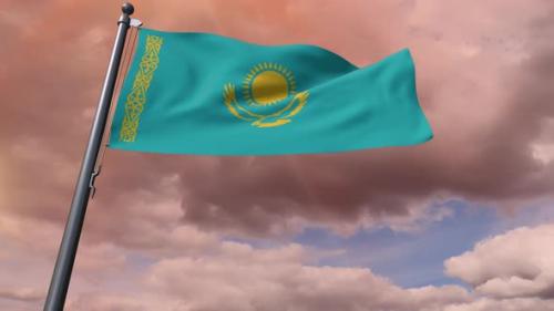 Videohive - Kazakhstan Flag 4K - 35833846 - 35833846