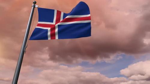 Videohive - Iceland Flag 4K - 35833849 - 35833849