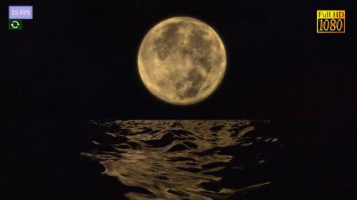 Videohive - Motion Ocean And Moon Night A1 HD - 35835046 - 35835046