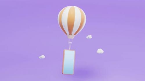 Videohive - Hot air balloon and phone - 35835074 - 35835074