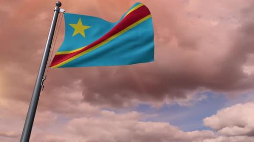 Videohive - Democratic Republic Of The Congo Flag 4K - 35816453 - 35816453