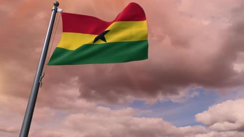 Videohive - Ghana Flag 4K - 35825116 - 35825116