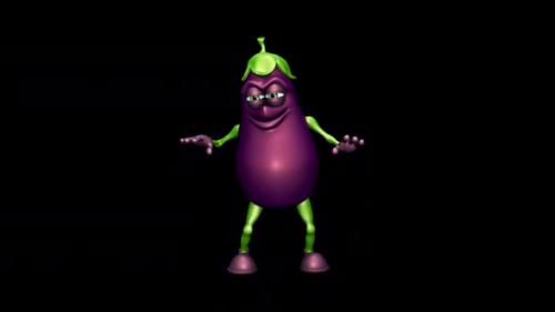 Videohive - Fun Eggplant - Looped Dance with Alpha Channel and Shadow - 35797049 - 35797049