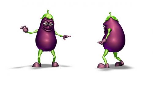 Videohive - Two Eggplants - Looped Dance on White Background - 35797052 - 35797052