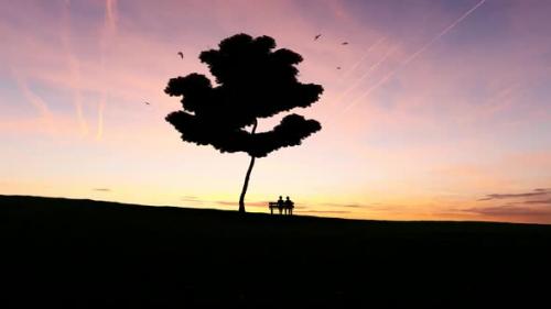 Videohive - Valentines sitting on bench in Sunset View - 35804225 - 35804225