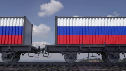 Videohive - Containers with the Flag of Russia - 35807584 - 35807584