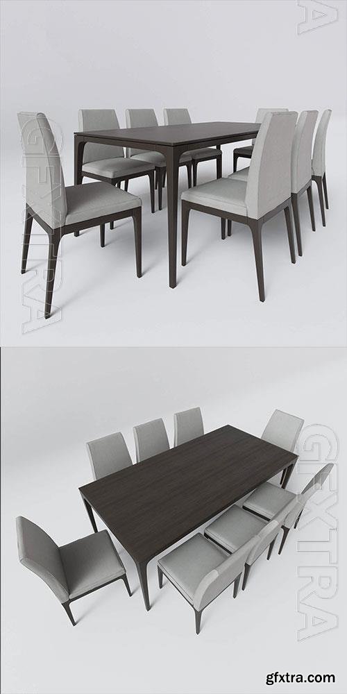 3D Models Nills Lotos table & chairs 15