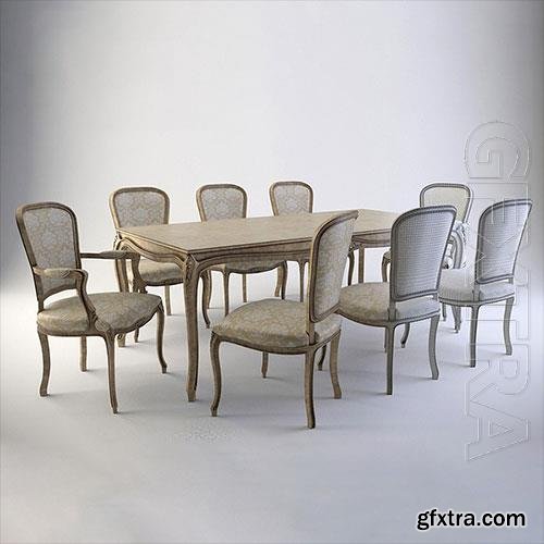 3D Models Table & chairs 010