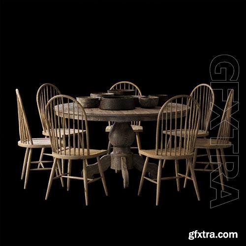 3D Models Table & chairs 009