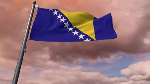 Videohive - Bosnia And Herzegovina Flag 4K - 35807613 - 35807613