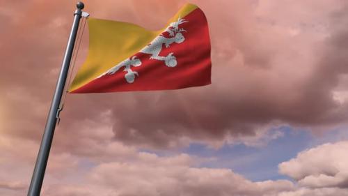 Videohive - Bhutan Flag 4K - 35807625 - 35807625