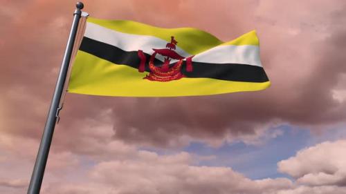 Videohive - Brunei Flag 4K - 35807626 - 35807626