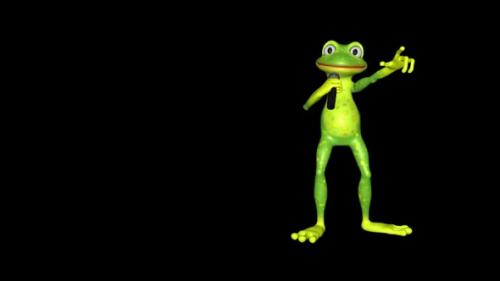 Videohive - Frog Sings Looped Alpha Channel - 35807911 - 35807911