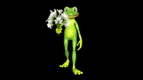 Videohive - Frog Shows Flowers Looped Alpha Channel - 35807912 - 35807912