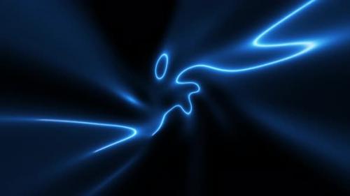 Videohive - Electricity Blue Neon Abstract Fractal Background 4K - 35811052 - 35811052