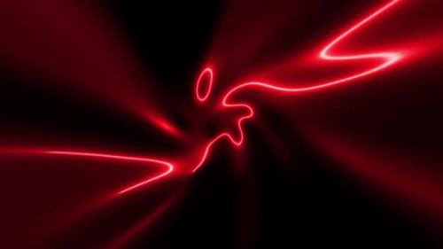 Videohive - Electricity Red Neon Abstract Fractal Background 4K - 35811099 - 35811099