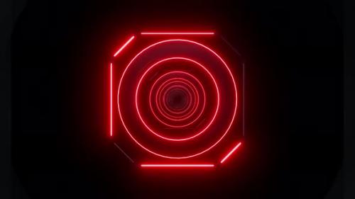 Videohive - 4k Red Neon Radial Tunnel - 35766242 - 35766242