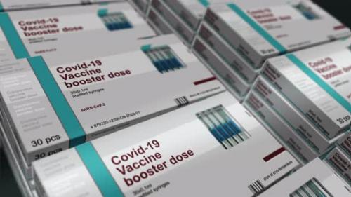 Videohive - Covid-19 Vaccine booster dose pack loopable seamless - 35766246 - 35766246