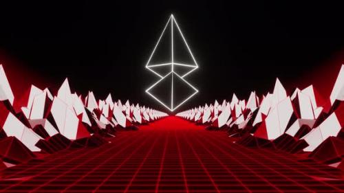 Videohive - Ethereum Red Crypto Road Background 4K - 35766690 - 35766690