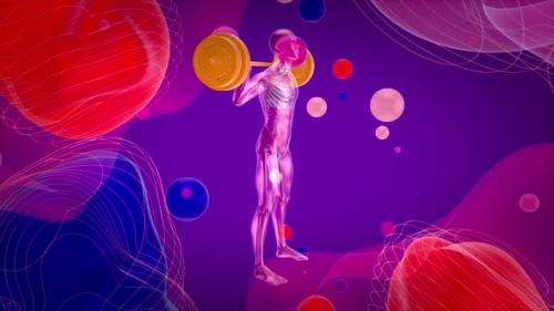 Videohive - 4K 3D abstract man doing squats - 35784549 - 35784549