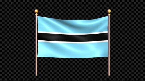 Videohive - Flag Of Botswana Waving In Double Pole Looped - 35784822 - 35784822
