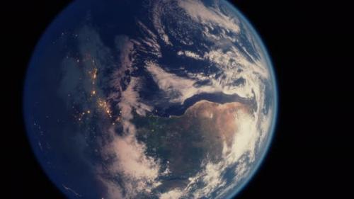 Videohive - Planet Earth Globe View From Space Showing Realistic Earth Surface and World Map - 35831952 - 35831952