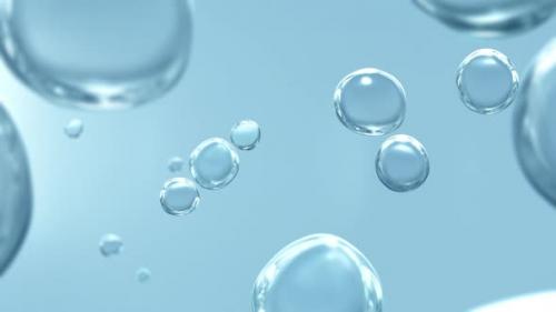 Videohive - Blue and White Water Bubble Showcase Background Loop of Transparent Carbonated Drops with Copy Space - 35832248 - 35832248