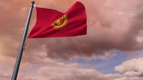 Videohive - Kyrgyzstan Flag 4K - 35837190 - 35837190