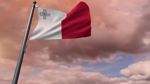 Videohive - Malta Flag 4K - 35837197 - 35837197