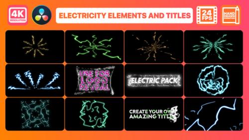 Videohive - Electricity Elements And Titles for DaVinci Resolve - 35835376 - 35835376