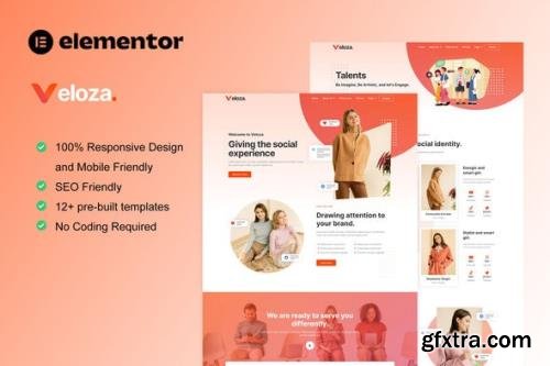 ThemeForest - Veloza v1.0.0 - Influencer & Talent Agency Elementor Template Kit - 35726664