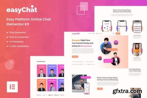 ThemeForest - EasyChat v1.0.0 - Online App Startup Elementor Template Kit - 35721920