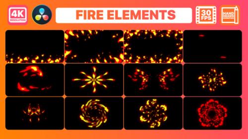 Videohive - Fire Elements And Backgrounds for DaVinci Resolve - 35835789 - 35835789