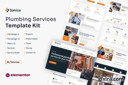 ThemeForest - Sanica v1.0.0 - Plumbing Services Elementor Template Kit - 35636949