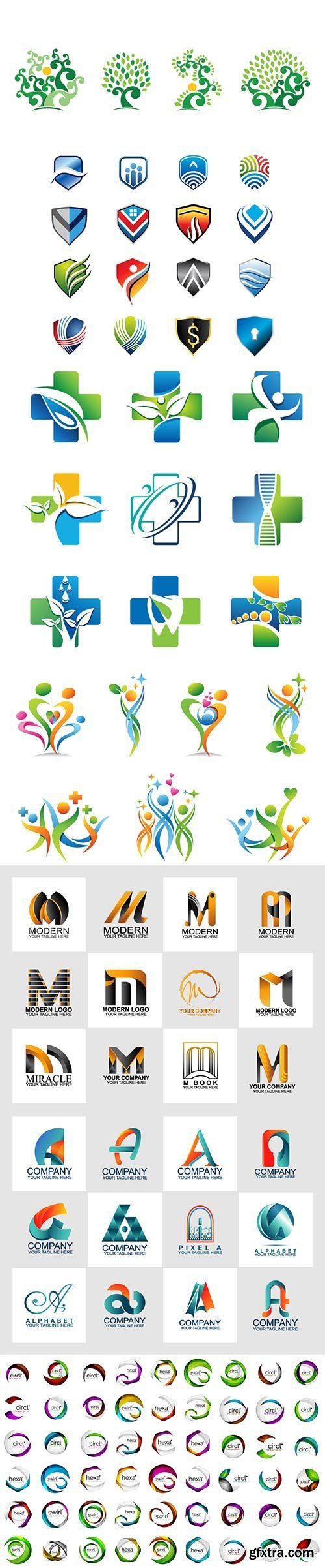 Logo vector template business set # 85