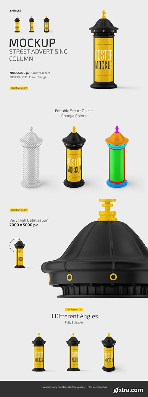 CreativeMarket - Street Advertising Column Mockup Set 6883300