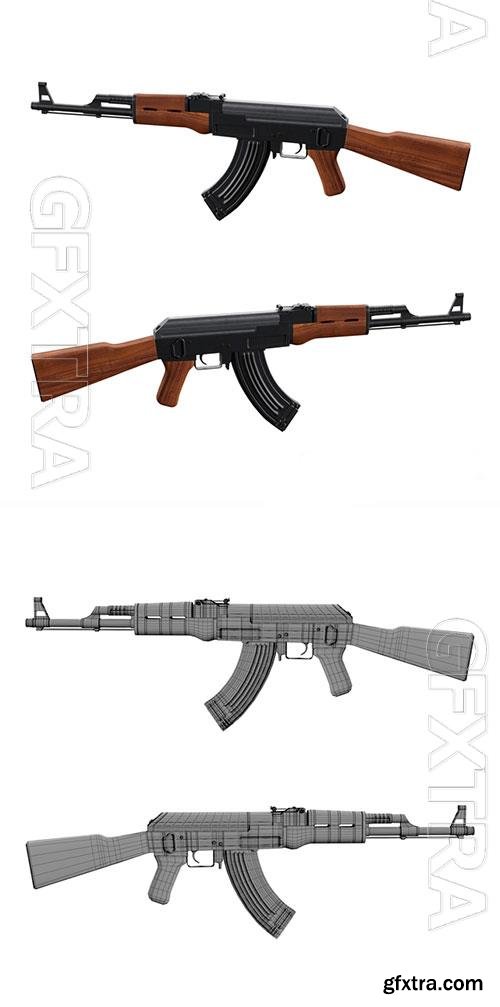 3D Models AK74 assault rifle