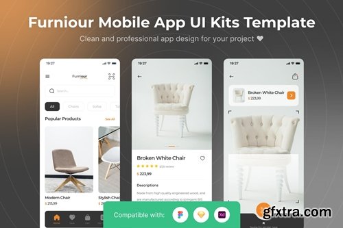 Furniour Mobile App UI Kits Template