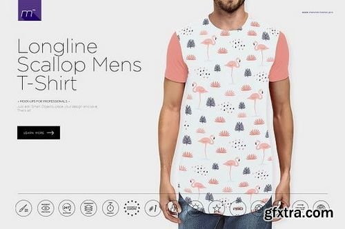 Longline Scallop Men T-shirt Mock-up 962726