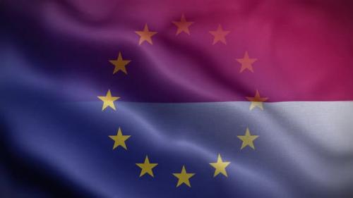 Videohive - EU Indonesia Flag Loop Background 4K - 35907377 - 35907377