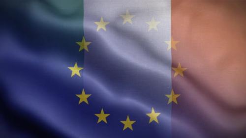 Videohive - EU Ireland Flag Loop Background 4K - 35907386 - 35907386