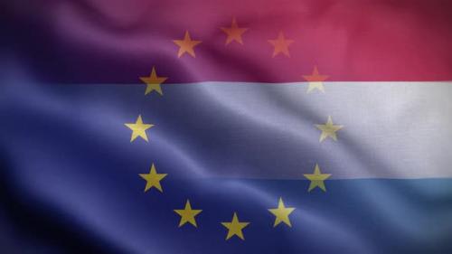 Videohive - EU Luxembourg Flag Loop Background 4K - 35907389 - 35907389