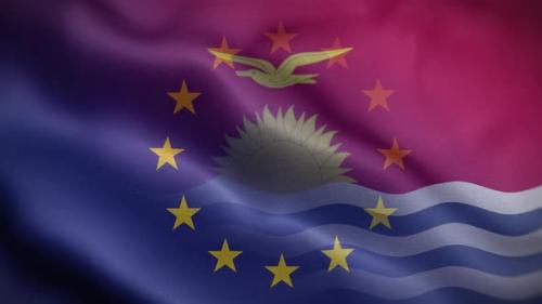 Videohive - EU Kiribati Flag Loop Background 4K - 35907394 - 35907394