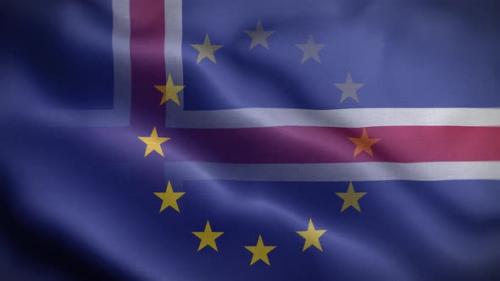 Videohive - EU Iceland Flag Loop Background 4K - 35907397 - 35907397