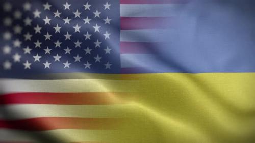 Videohive - USA Ukraine Flag Loop Background 4K - 35909012 - 35909012