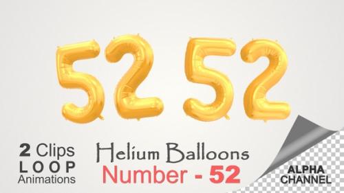 Videohive - Celebration Helium Balloons With Number – 52 - 35911716 - 35911716